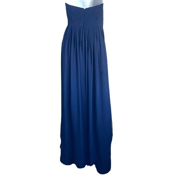 Jenny Yoo Aidan Chiffon Navy Blue Gown Formal Evening Dress - Size 8 - Picture 5 of 10